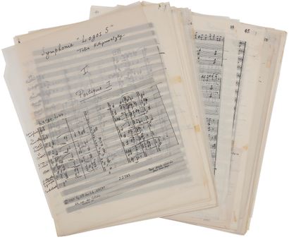 null Tolia NIKIPROWETZKY (1916-1997). Manuscrit musical autographe signé, Symphonie...