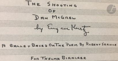 null Eugene KURTZ (1923-2006). Autograph music manuscript signed, The Shooting of...