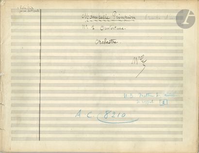 null William CHAUMET (1842-1903). Manuscrit musical autographe signé, Mamzelle Pioupiou,...