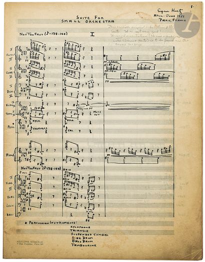 null Eugene KURTZ (1923-2006). Trois manuscrits musicaux autographes signés, Suite...
