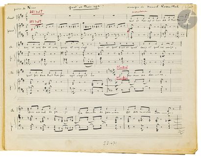 Manuel ROSENTHAL (1904-2003). Manuscrit musical...