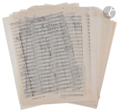null Maurice OHANA (1913-1992). Manuscrit musical autographe, Lux Noctis-Dies Solis,...