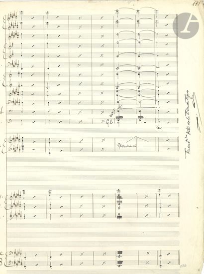 null Xavier LEROUX (1863-1919). Manuscrit musical autographe signé, La Fille de Figaro,...