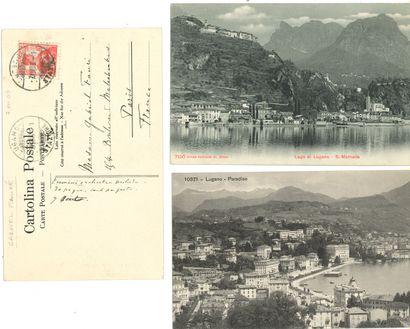 null • Gabriel FAURÉ. 3 cartes postales autographes, [Lugano juillet-août 1909],...