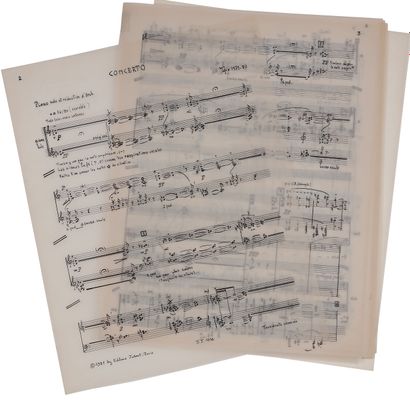null Maurice OHANA (1913-1992). Autograph music manuscript signed, Concerto for piano...