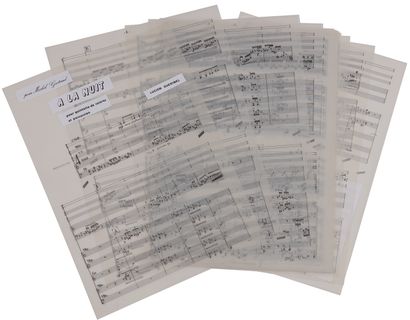null Lucien GUÉRINEL (né 1930). Manuscrit musical autographe, À la Nuit pour quintette...