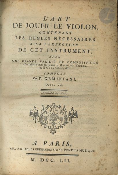 null Francesco GEMINIANI (1687-1762). L'Art de jouer le violon, contenant les regles...