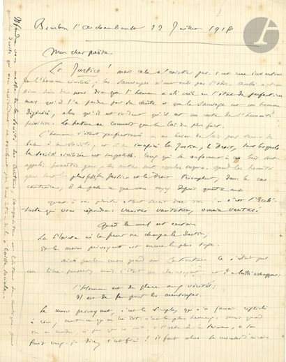 null Camille SAINT-SAËNS. 52 L.A.S., 2 autograph notes and 3 telegrams, 1918-1921,...