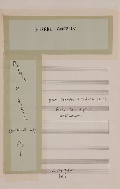 Pierre ANCELIN (1934-2001). Manuscrit musical...