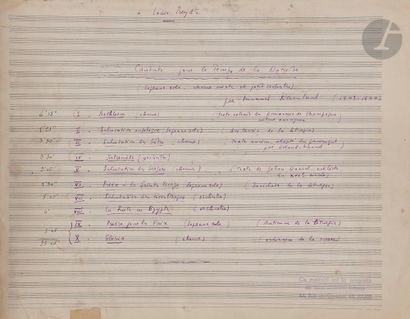 null Manuel ROSENTHAL (1904-2003). Manuscrit musical autographe signé, Cantate pour...