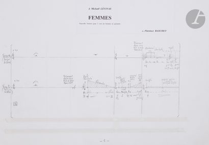 null Florence BASCHET (née 1955). Manuscrit musical autographe, Femmes, 2001 ; 56...