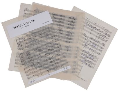 null Lucien GUÉRINEL (né 1930). Manuscrit musical autographe, Petits Visages pour...