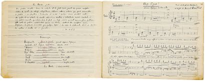 null Manuel ROSENTHAL (1904-2003). Manuscrit musical autographe signé, Deux Études...