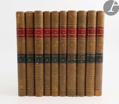 null HUGO (Victor).
Les Misérables.
Paris : Pagnerre, 1862. — 10 volumes in-8, demi-veau...