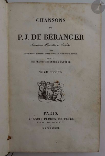 null BÉRANGER (Pierre-Jean de).
Chansons de P. J. de Béranger Anciennes, Nouvelles...