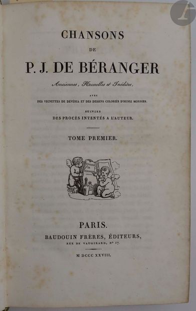 null BÉRANGER (Pierre-Jean de).
Chansons de P. J. de Béranger Anciennes, Nouvelles...