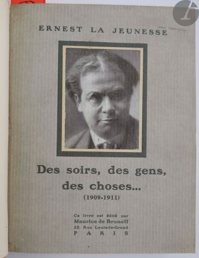 null LA JEUNESSE (Ernest).
Des soirs, des gens, des choses… (1909-1911).
Paris :...