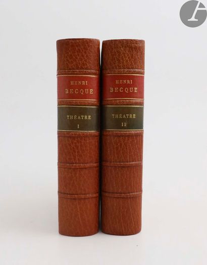 null BECQUE (Henry).
Théâtre complet.
Paris : G. Charpentier et Cie, 1890. — 2 volumes...