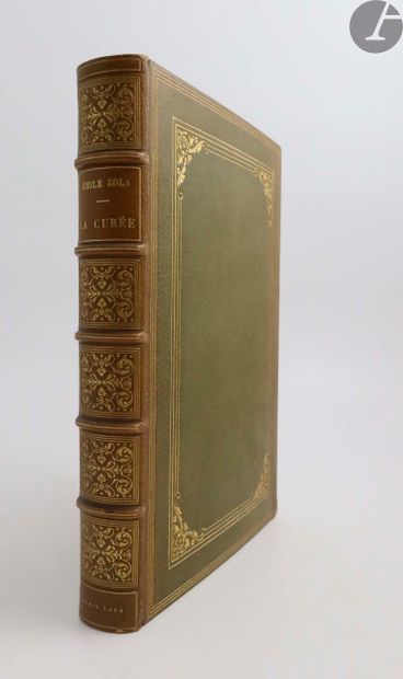 null ZOLA (Émile).
La Curée.
Paris : Émile Testard, 1894. — In-4, maroquin vert,...