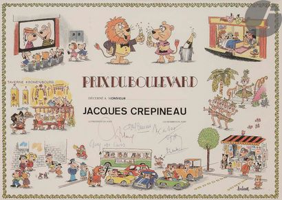 null Ensemble de prix et honneurs décernés à Jacques Crépineau : Prix du Boulevard,...