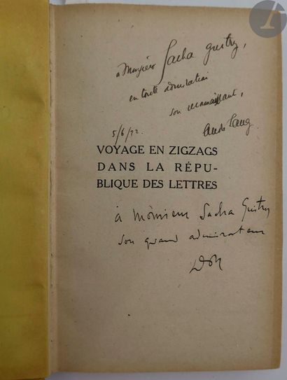 null [GUITRY (Sacha)] - LANG (André).
Voyage en zigzags dans la République des lettres.
Paris...