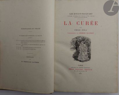 null ZOLA (Émile).
La Curée.
Paris : Émile Testard, 1894. — In-4, maroquin vert,...