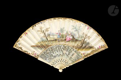 null The Shepherd Paris and Venus, Europe, ca. 1740-1750
Folded fan, the leaf in...