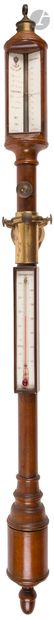 null Semaphore barometer of the imperial navy, signed ERNST in Paris with a mahogany...