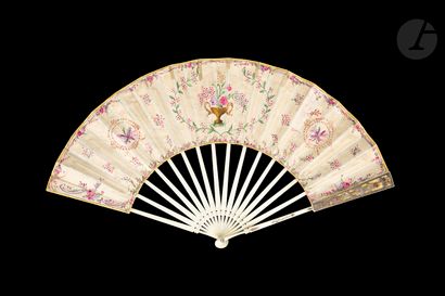 null Roses and lilacs, Europe, circa 1770-1780
Folded fan, the silk leaf painted...