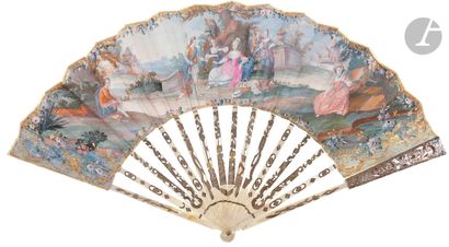 Country Loves, Europe, ca. 1770 Folded fan,...