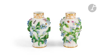 Allemagne Paire de petits vases en porcelaine...