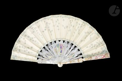 null Lasellaz, Les amours des bergers, Europe, ca. 1860
Folded fan, the painted skin...