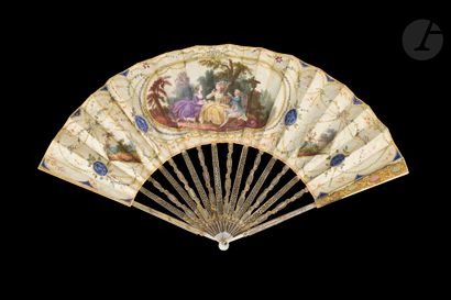 null The freed bird, Europe, ca. 1780-1790
Folded fan, the cream silk sheet, richly...