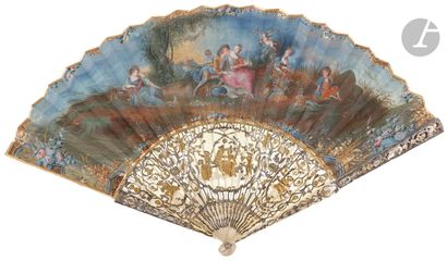 null Les vendanges des amours, Europe, ca. 1750-1760
Folded fan, the skin sheet lined...