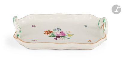 null Vienna
Porcelain oval tray with contoured edge with polychrome decoration of...
