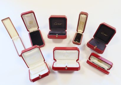 null CARTIER. Lot of 7 different cases for rings, earrings or pins. One case for...