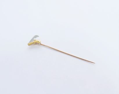 18K (750) gold lapel pin, with a penknife...