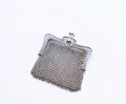 Knitted silver purse. French work of the...