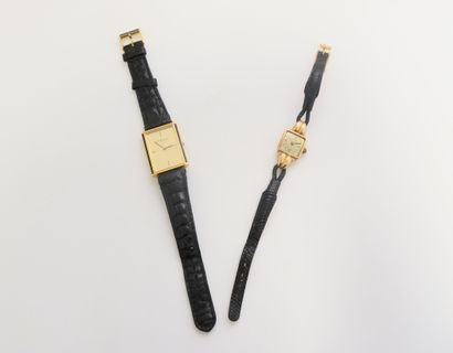DUPONT 
N° 82 DAH 66 
Men's gold metal wristwatch,...