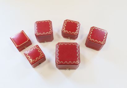 null CARTIER. Set of 6 ring cases (as is)