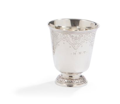 null PARIS 1766 -
1767Silver tulip
chalice
on a pedestal moulded with a frieze of...