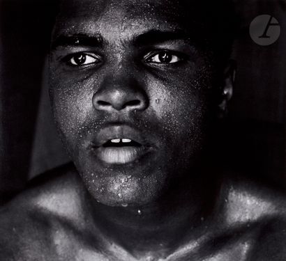 null Gordon Parks (1912 - 2006) 
Muhammad Ali in Training. Miami Beach, 1966. 
Silver...