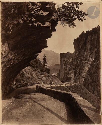  Adolphe Braun House Swiss Alps, c. 1867 - 1880. Via-Mala road. Charcoal print. Inventory...