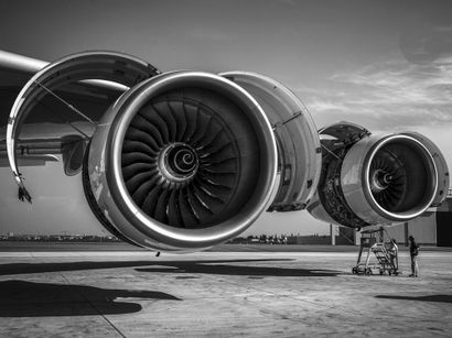  Michel Fraile (1961) A380 engine. Toulouse, 2007. Pigment print, signed, titled,...