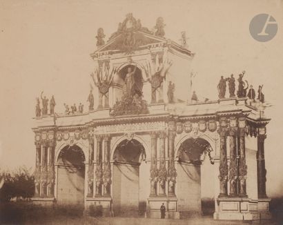  Gustave Le Gray or Lerebours or Auguste Bertsch Painted Triumphal Arch at the Entrance...