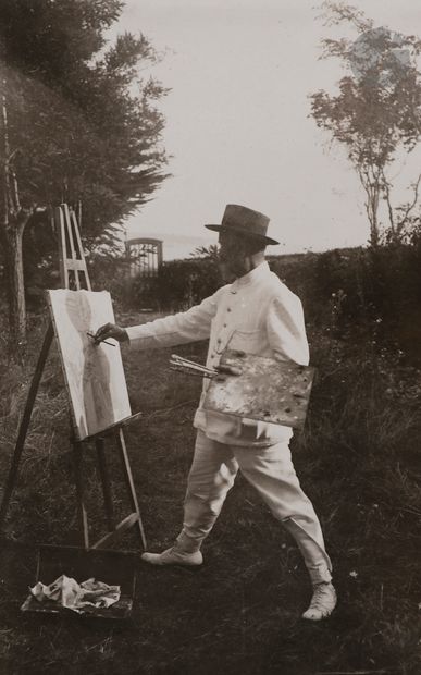  Photographe non identifié Paul-Émile Boutigny, c. 1910. L’artiste devant ses toiles....