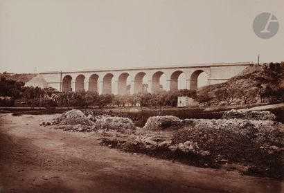  Édouard Baldus (1813-1889) Viaduct at Bandol, 1859. Print on salted-aluminum paper,...