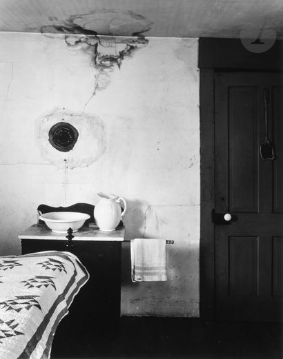  Wright Morris (1910 - 1998) Bedroom washstand. Indiana, 1950. Silver print (c. 1970),...