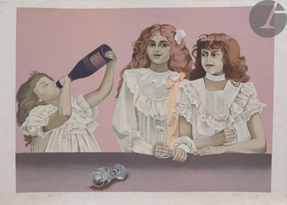 null Nelly Gael (XXth century
)The Three Sisters. Lithograph. 650 x 470. One proof...