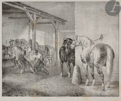 null Théodore Géricault (1791-1818) 
Auvergne horses; Ardennes horses; Hanoverian...